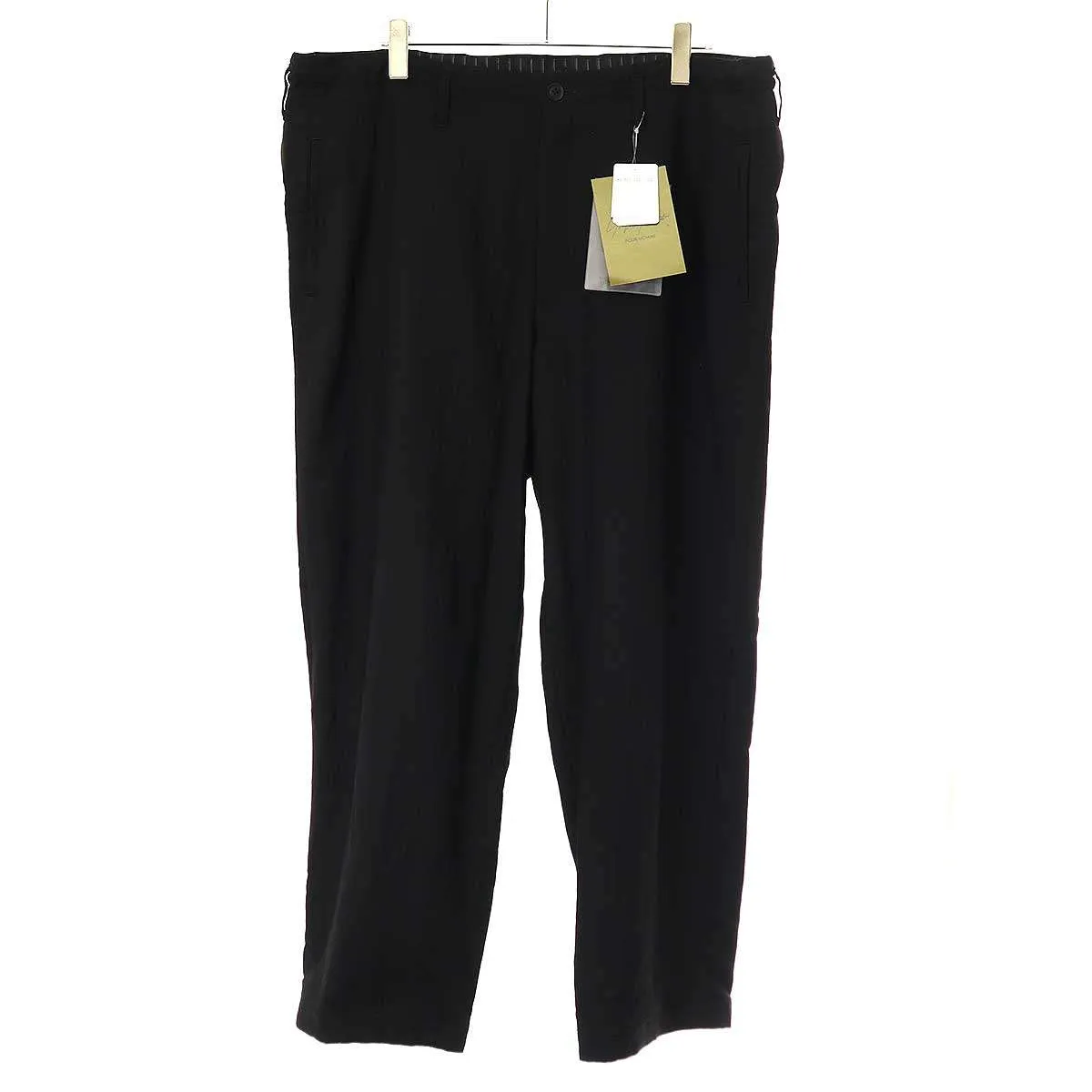 Yohji Yamamoto ヨウジヤマモト プールオム 24SS W/RY HARD TWISTED GABARDINE U-SIDE SEAM TUCK PANTS ツイストギャバジンシームタックパンツ