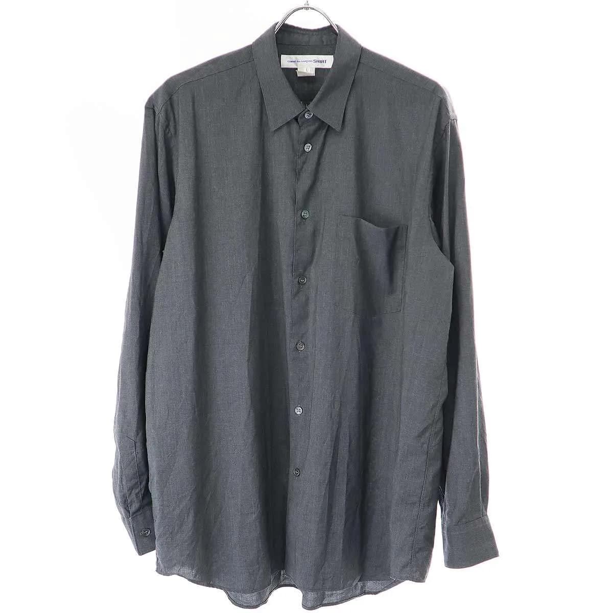 COMME des GARCONS コムデギャルソンシャツ FOREVER WIDE CLASSIC ウールトロピカルレギュラーカラーシャツ