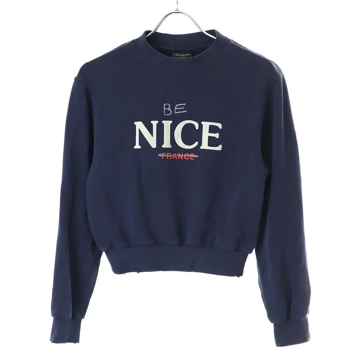 BALENCIAGA バレンシアガ 23AW ダメージ加工クロップドスウェットトレーナー