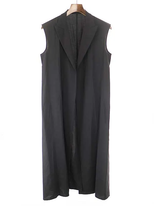 Yohji Yamamoto ヨウジヤマモト プリュスノアール ピークドラペルロングウールベスト