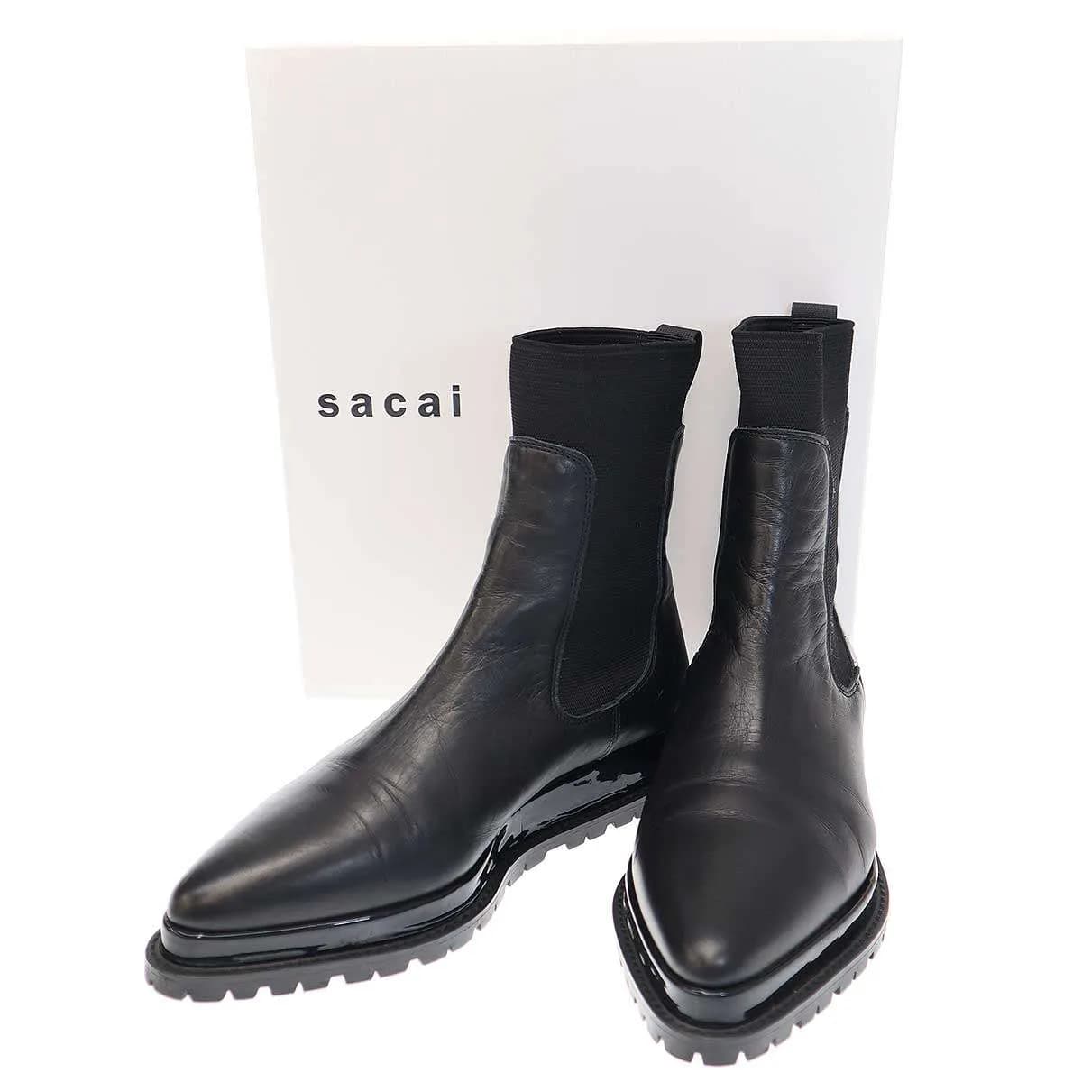 sacai サカイ 19AW COWHIDE Chelsea Boots カウハイドチェルシーブーツ 19-04791