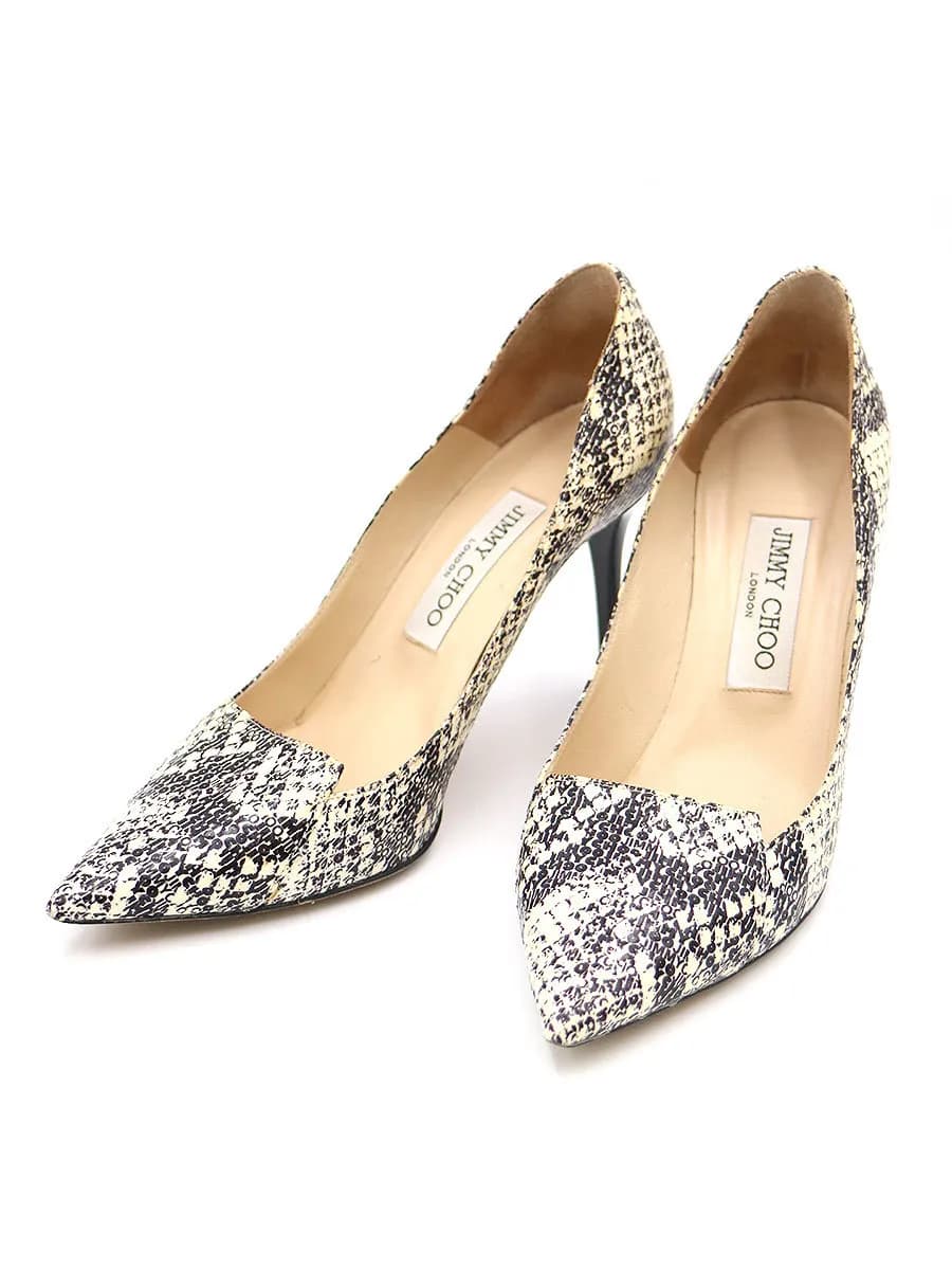 JIMMY CHOO ジミー チュウ パイソンプリントレザーパンプス