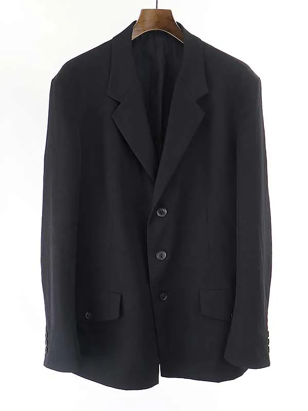 Yohji Yamamoto ヨウジヤマモト プール オム 21AW W/GABARDINE 3BUTTON SINGLE FLAP JACKET ウールギャバジン3Bジャケット