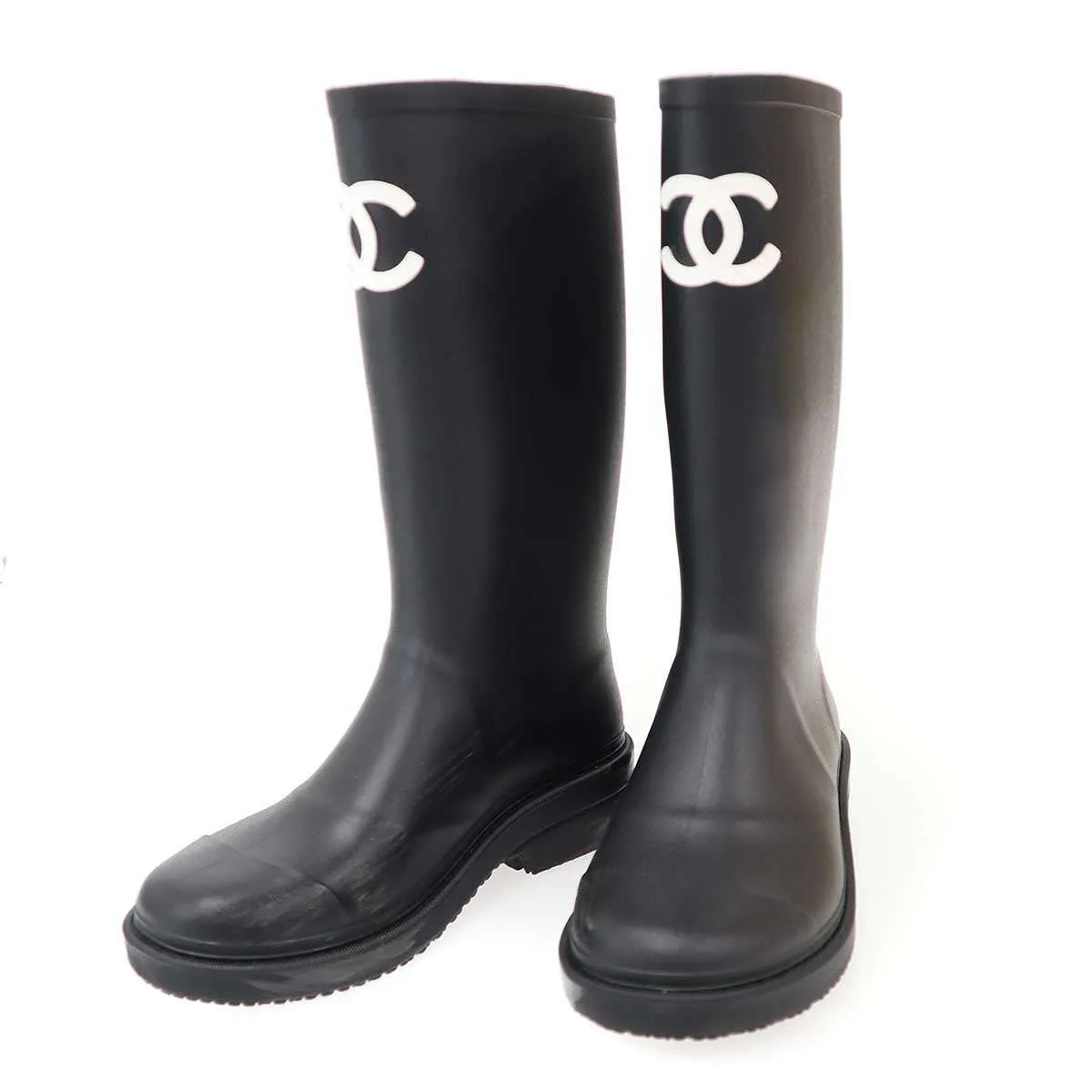 CHANEL シャネル ココマーク ロングレインブーツ