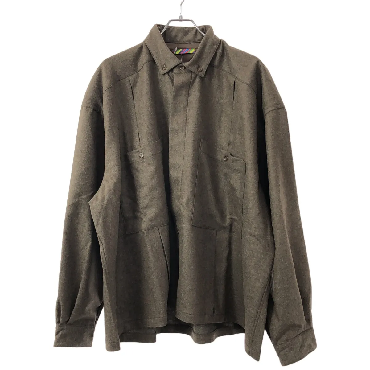 is-ness イズネス WOOL BOX PLEATED SHIRT ウールボックスシャツ