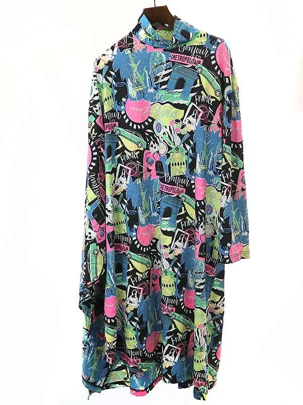 BALENCIAGA バレンシアガ 20SS シティプリント コットンドレスワンピース