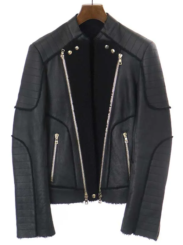 BALMAIN HOMME バルマン オム 16AW シアリングムートンレザーライダースジャケット