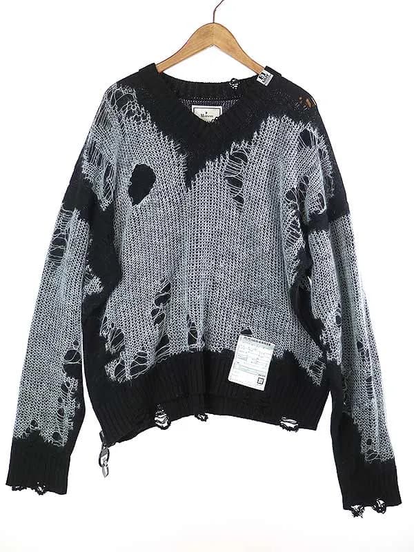 Maison MIHARA YASUHIRO メゾン ミハラヤスヒロ 20AW ENLARGED ZIP KNIT ダメージ加工プルオーバーニットセーター