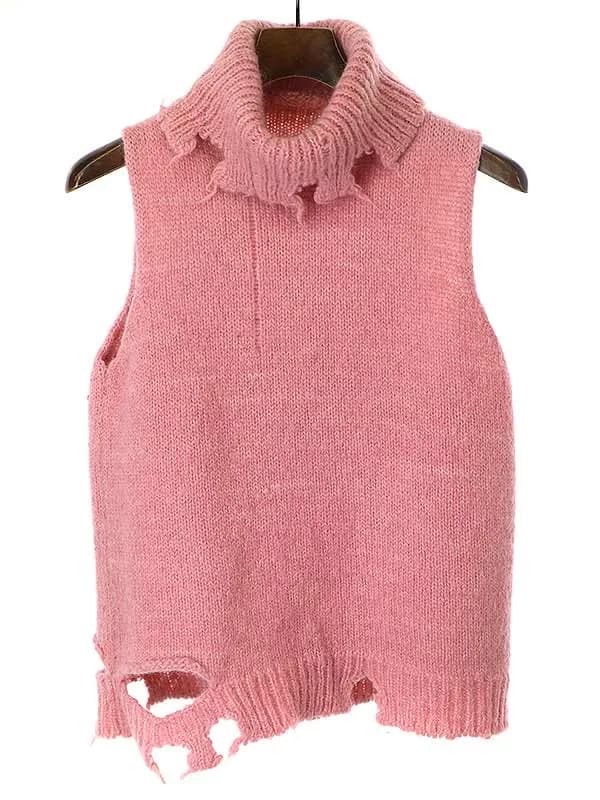 Maison Margiela メゾン マルタン マルジェラ 2000AW 初期 MISS DEANNA タートルネックデストロイ加工ニットベスト