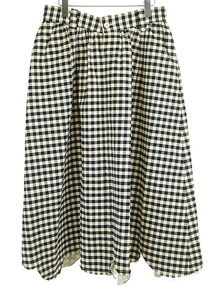 COMME des GARCONS ローブドシャンブル コムデギャルソン 04SS ブロックチェックスカラップスカート