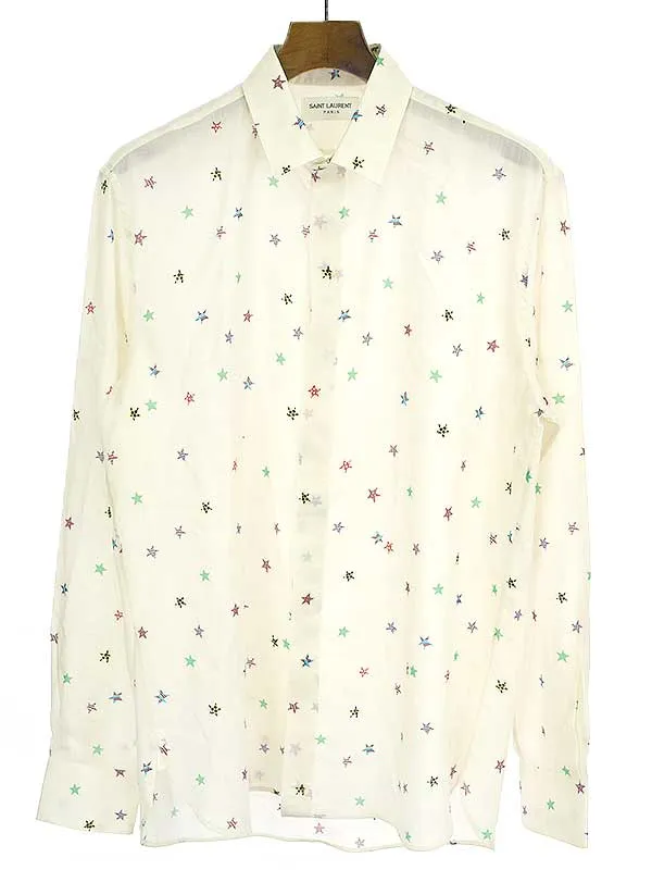 SAINT LAURENT サンローラン パリ 19SS スタープリント長袖シャツ