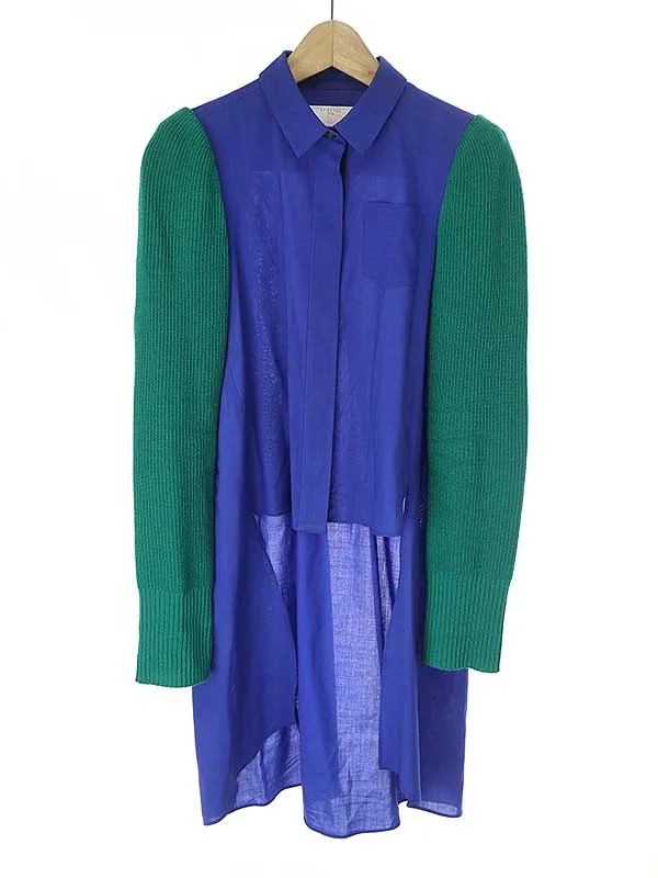 sacai サカイ 21AW Suiting Mix Shirt ニットドッキングシャツ