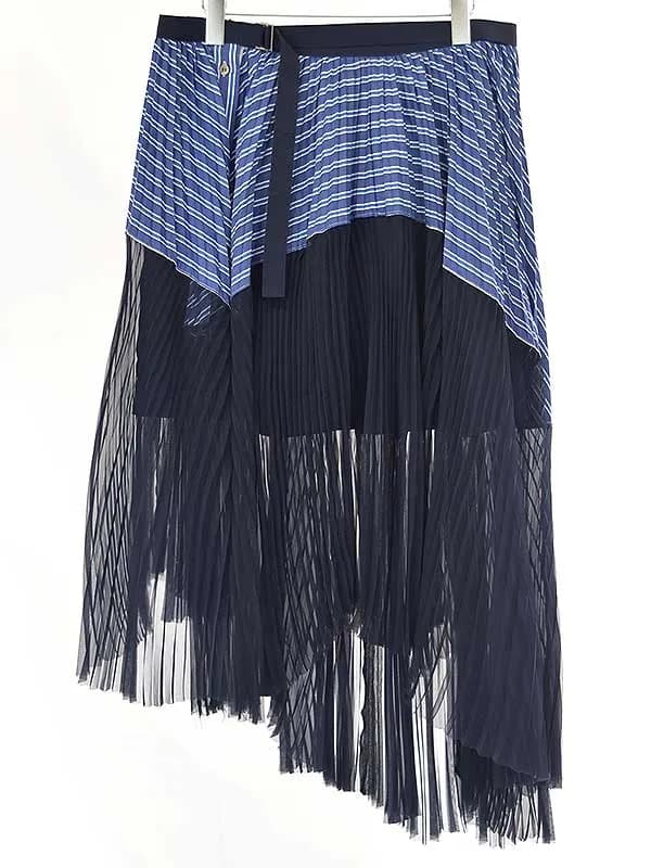 sacai サカイ 20SS プリーツアシンメトリーロングスカート
