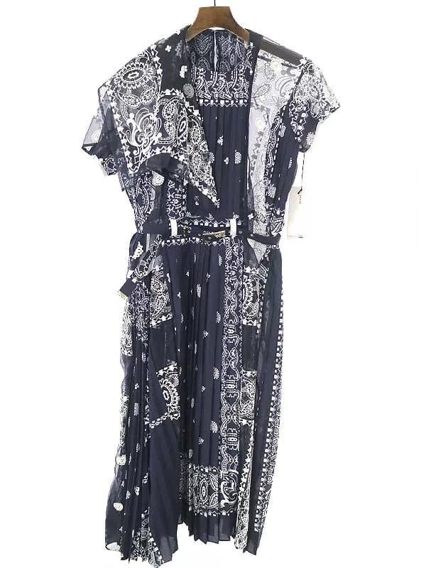 sacai サカイ 16SS ペイズリー刺繍シースルーワンピース