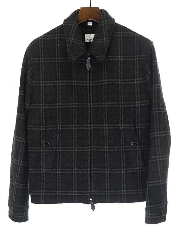 BURBERRY バーバリー カシミヤ混ウールチェック ショートジャケット