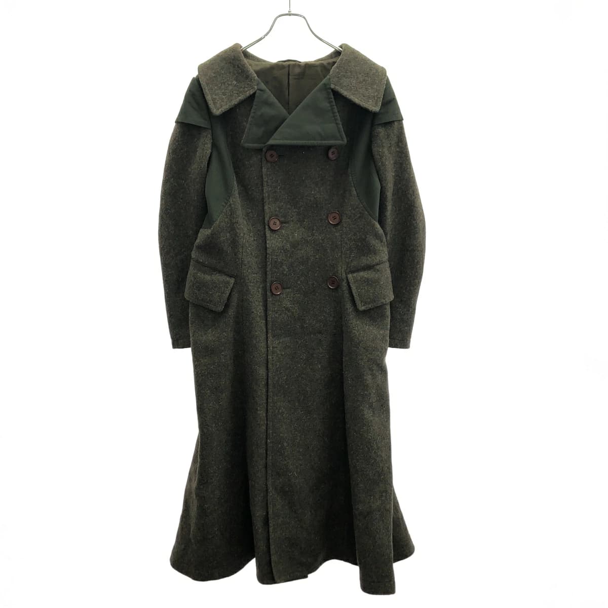 Yohji Yamamoto ヨウジヤマモト プリュスノアール 19AW ウールナイロンコンビトレンチコート