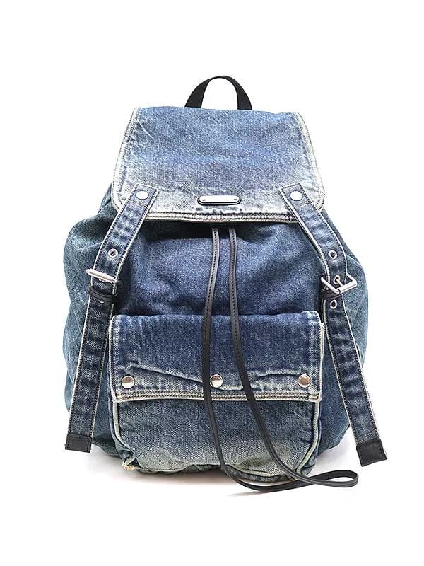 SAINT LAURENT サンローラン パリ ヴィンテージウォッシュ デニムバックパック リュック