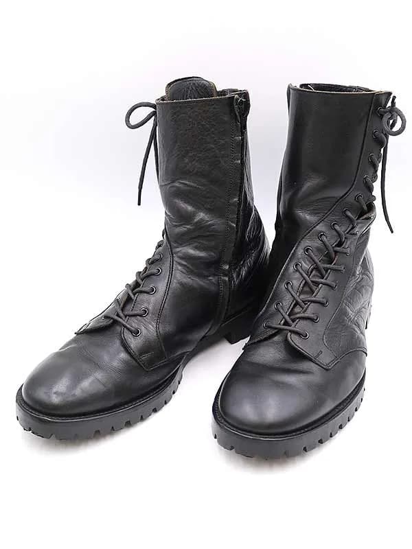 Yohji Yamamoto ヨウジヤマモト プール オム 15AW スパイラルレースアップレザーブーツ