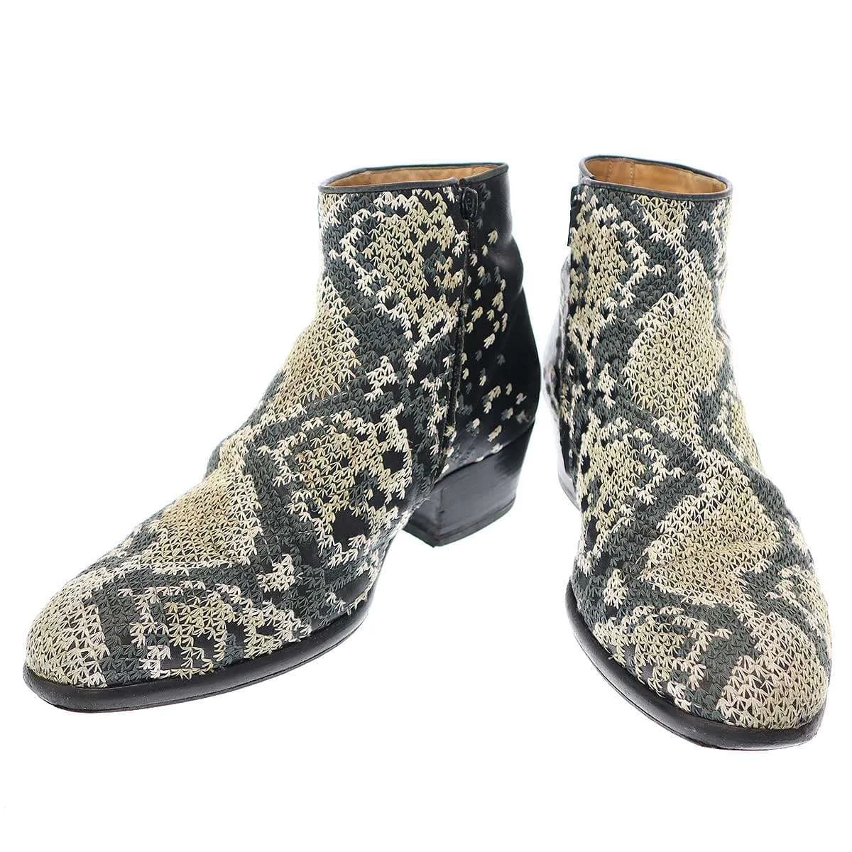 Maison Margiela メゾン マルジェラ サイドジップ エンブロイダリーデザインブーツ