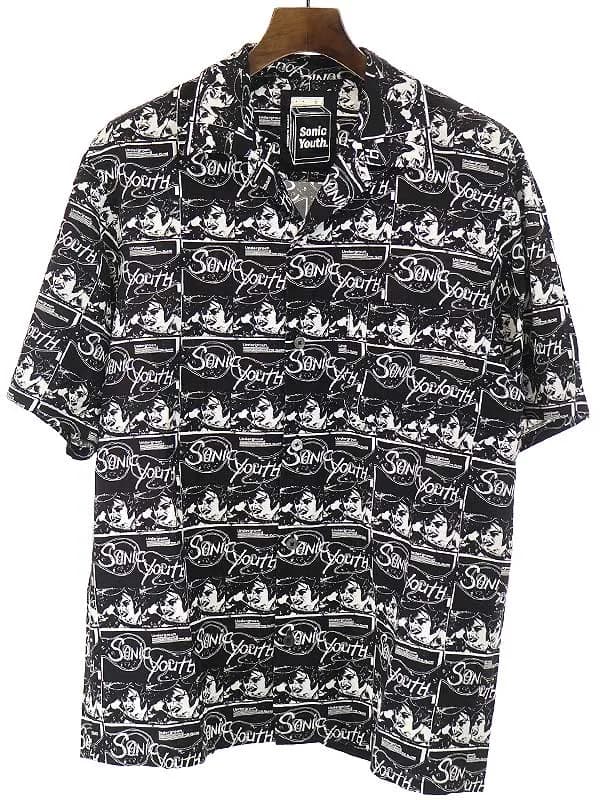 HYSTERIC GLAMOUR ヒステリックグラマー SONIC YOUTH UG PATTERN柄 オープンカラーシャツ
