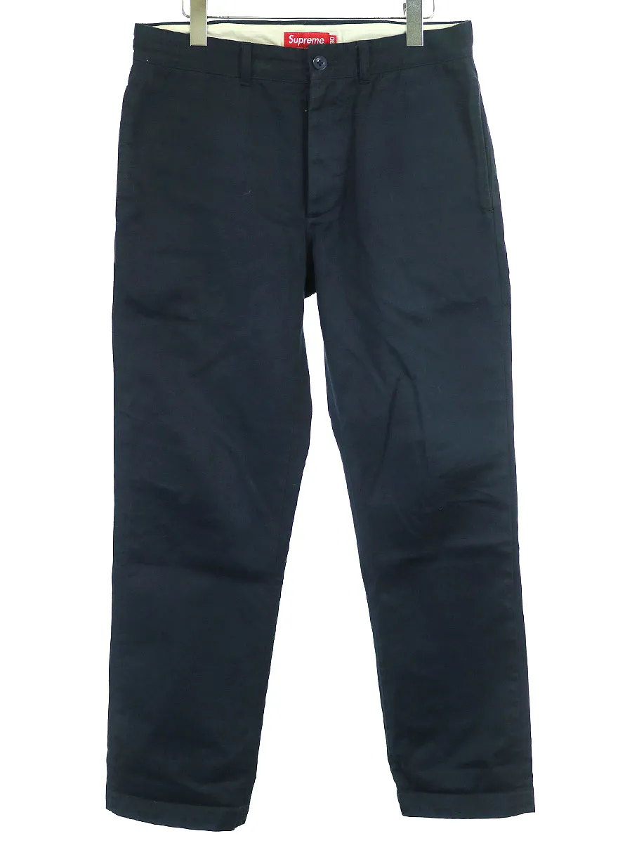 Supreme シュプリーム クラウンロゴ刺繍コットンチノパンツ