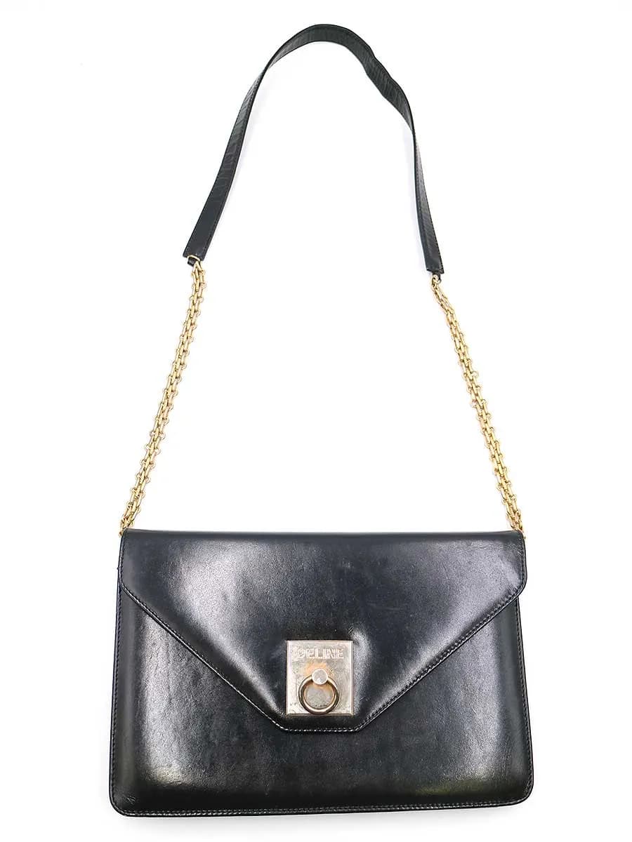 CELINE セリーヌ チェーンレザーショルダーバッグ