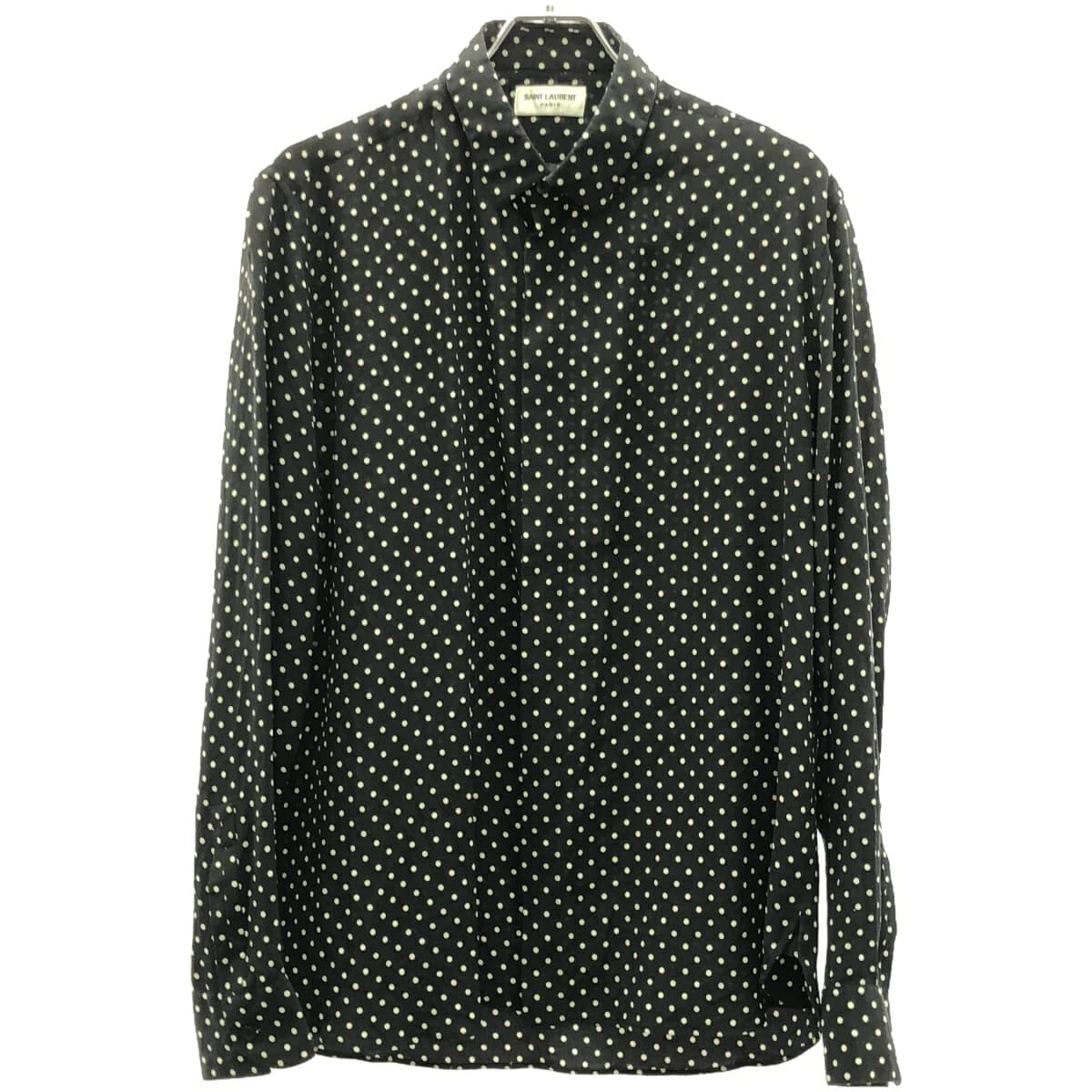 SAINT LAURENT サンローラン パリ ポルカドットシルクシャツ