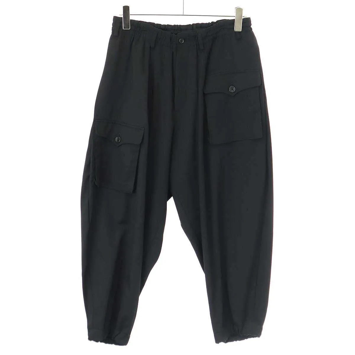 Yohji Yamamoto ヨウジヤマモト プールオム 17SS ウールギャバジンW脇タックポケットパンツ HD-P77-100