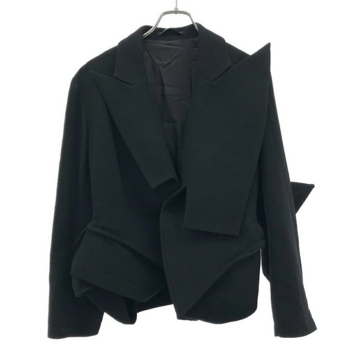 Yohji Yamamoto ヨウジヤマモトコレクションズ 24AW WOOL BLANKET BOX HEM PEAKED JACKET ウールボックスヘム ピークドジャケット