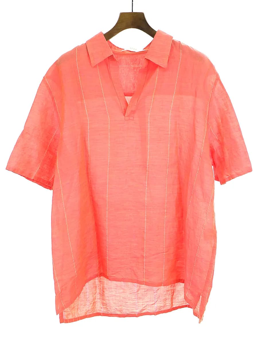 seya. セヤ 19SS STITCHED POLO コットンリネンプルオーバーシャツ