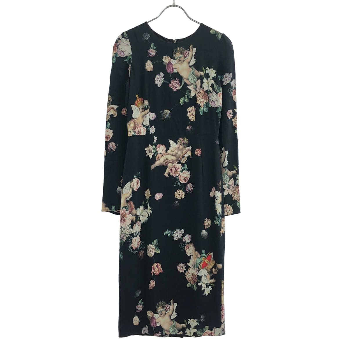 DOLCE&GABBANA ドルチェ&ガッバーナ 18AW エンジェルローズレーヨンワンピース F6C0GT/FSRKC