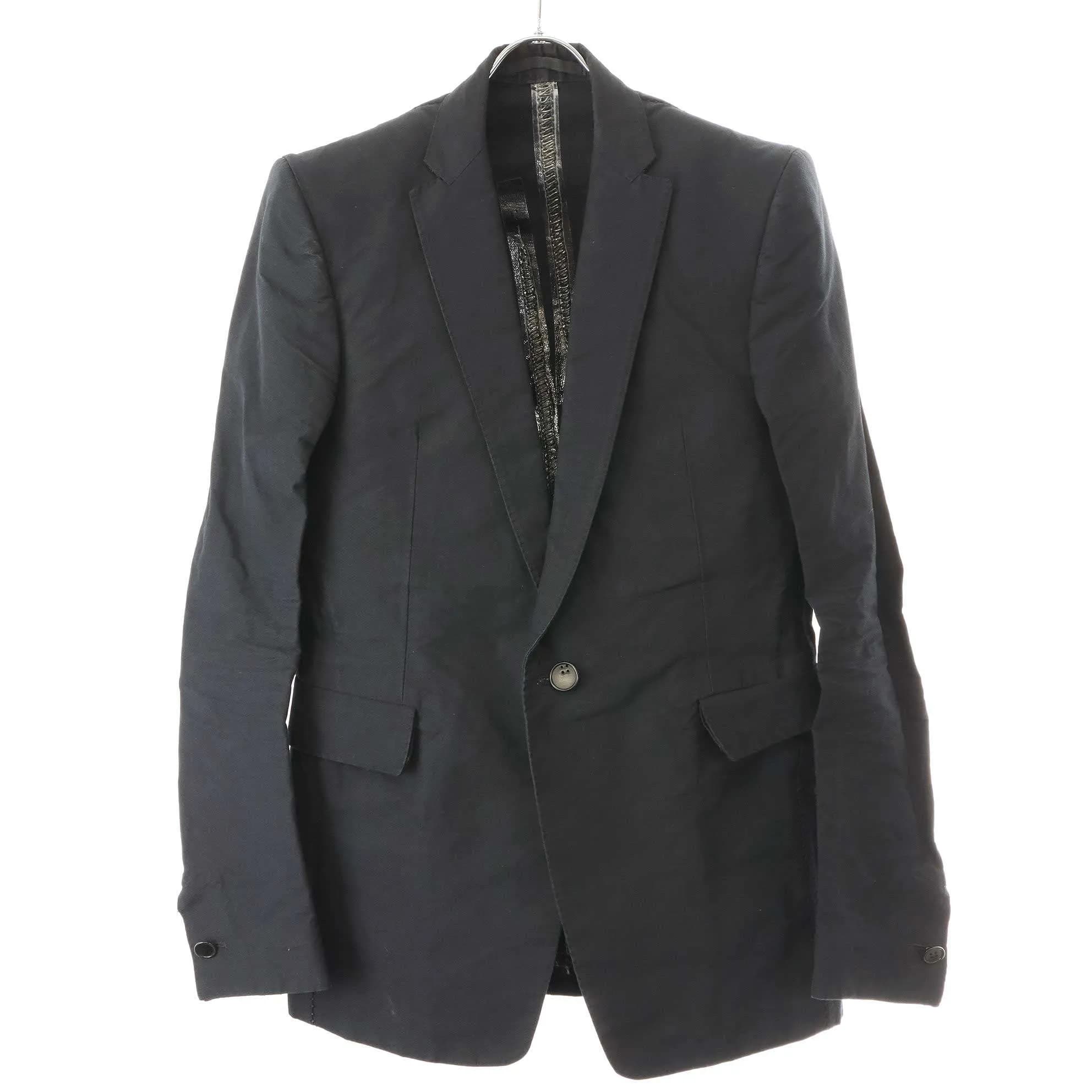 CAROL CHRISTIAN POELL キャロルクリスチャンポエル CHAIN SEAM ONE PIECE DEAD END 1 BUTTON JACKET テーラードジャケットジャケット ブラック 46