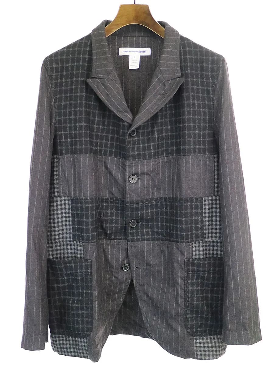COMME des GARCONS コムデギャルソン シャツ 19AW ミックスチェックパッチワークフランネルジャケット