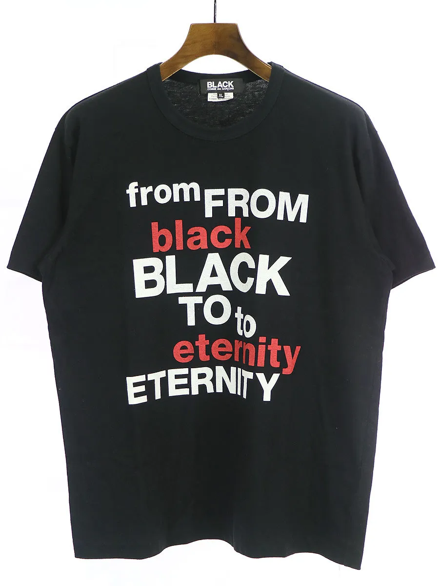 COMME des GARCONS ブラック コムデギャルソン AD2017 クルーネックプリントTシャツ