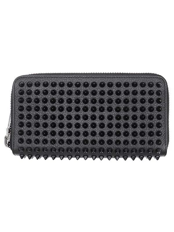 Christian Louboutin クリスチャンルブタン スパイクスタッズラウンドジップレザーウォレット 長財布