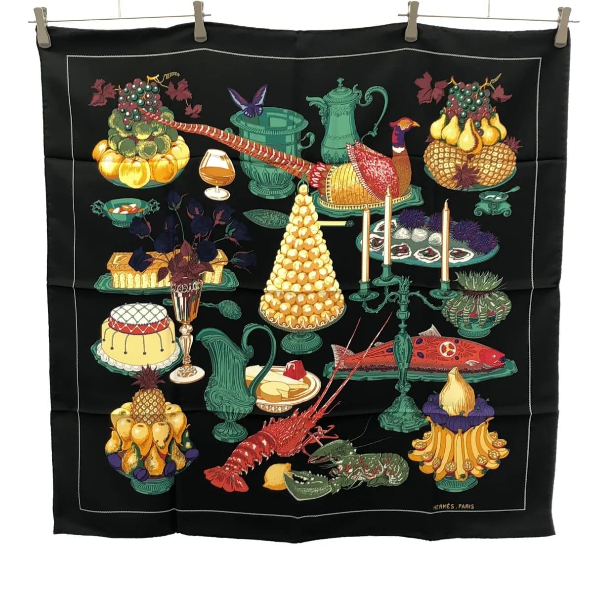 HERMES エルメス カレ90 Gastronomie ガストロノミー 晩餐 スカーフ