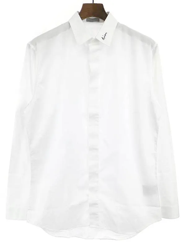 Dior HOMME ディオールオム 18SS サイン刺繍比翼カラーシャツ
