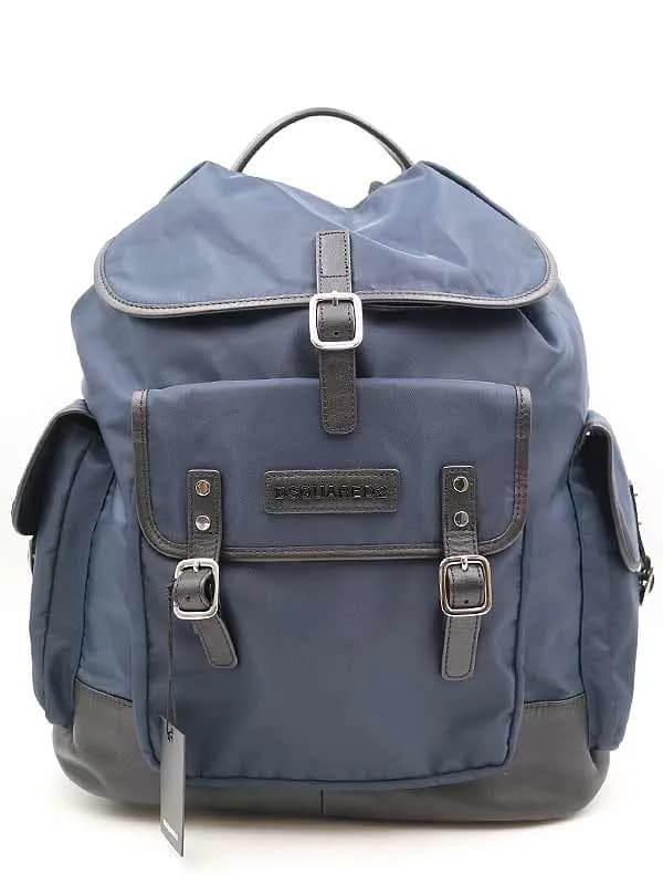 DSQUARED2 ディースクエアード レザーコンビナイロンバックパック