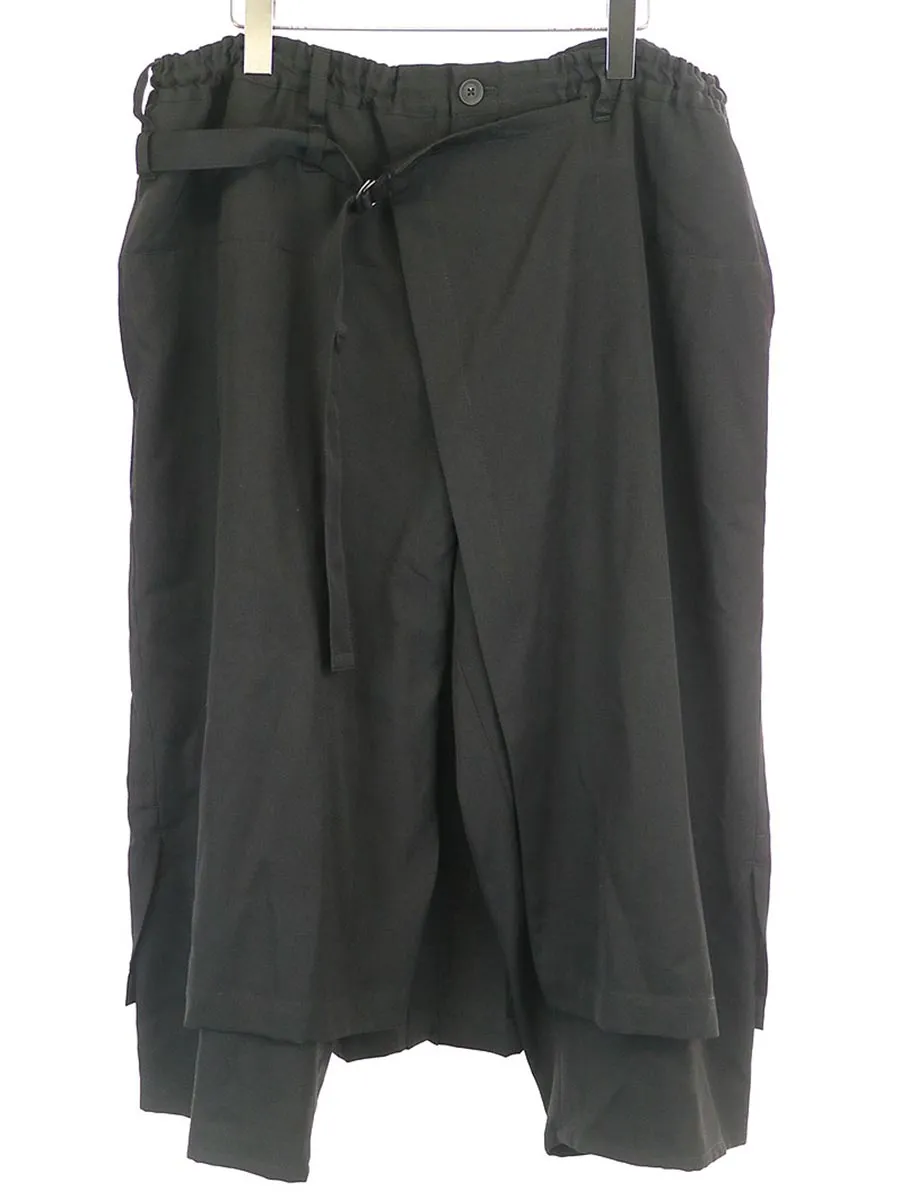 Yohji Yamamoto ヨウジヤマモト プール オム 20SS ウールギャバジンレギュラーラップパンツ