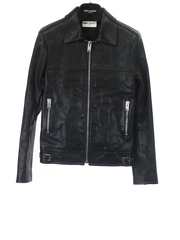 SAINT LAURENT サンローラン パリ 13AW カーフスキン シングル レザーライダースジャケット