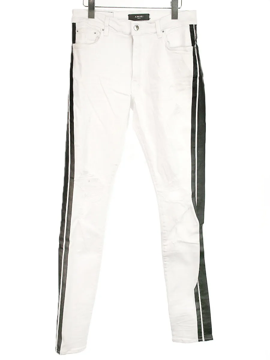 AMIRI アミリ サイドラインクラッシュ加工デニムパンツ