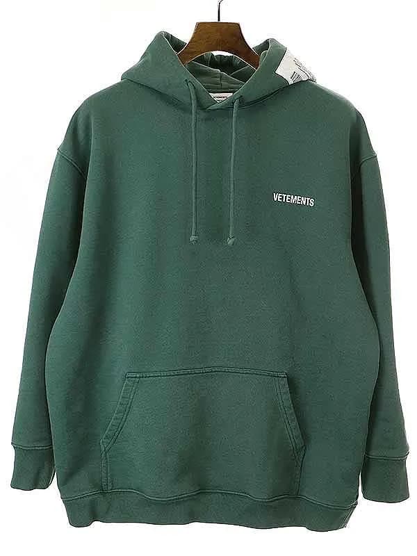 VETEMENTS ヴェトモン ロゴプリントプルオーバースウェットパーカー