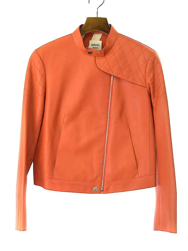 HERMES エルメス ラムレザーシングルライダース