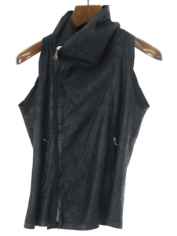 Rick Owens リックオウエンス 13SS デストロイハイネックレザーベスト