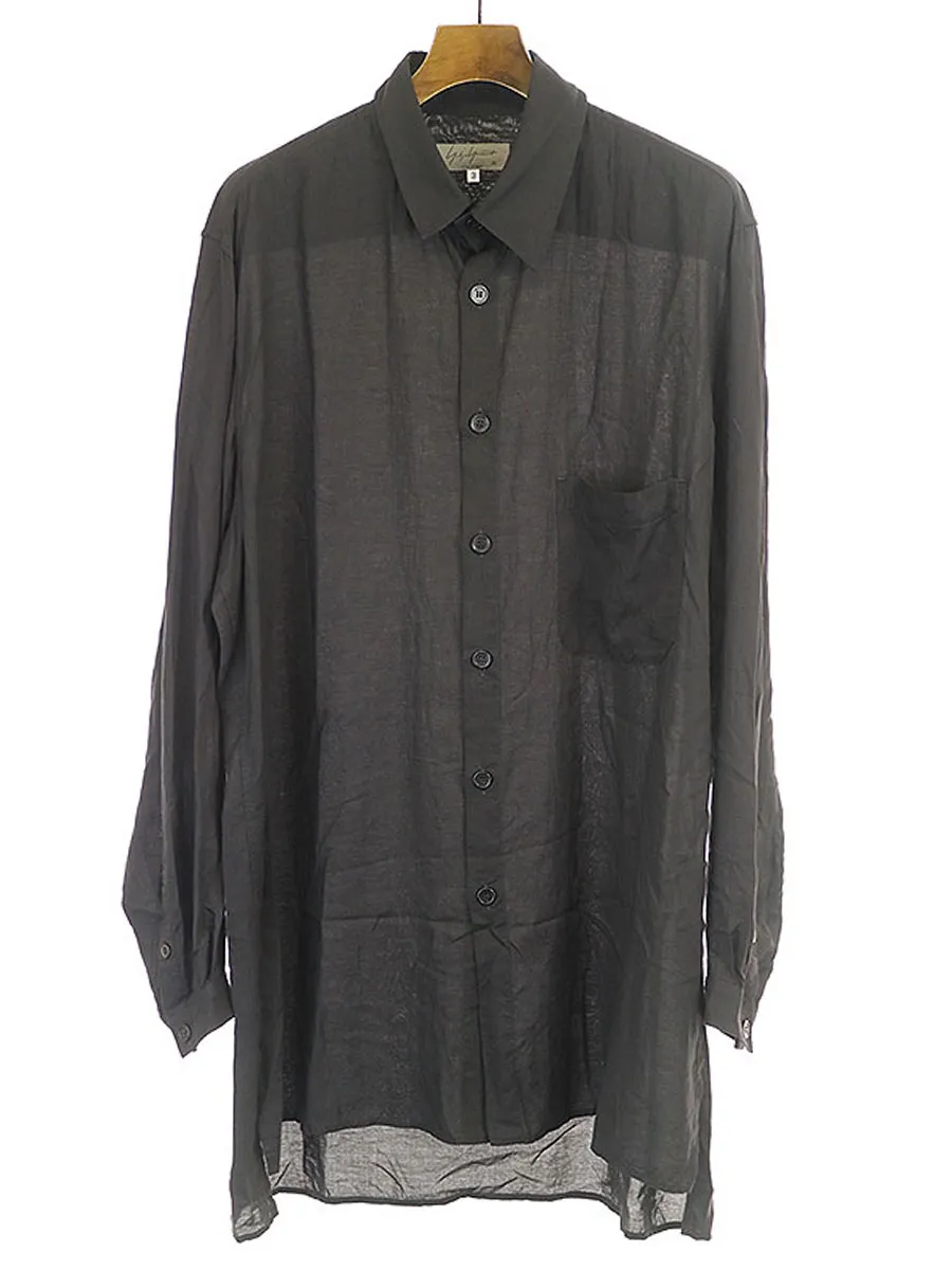 Yohji Yamamoto ヨウジヤマモト プール オム 20SS テンセルローンアンバランスカラーシャツ