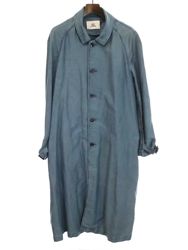 OUTIL ウティ MANTEAU UZES インディゴ染めモールスキンコート