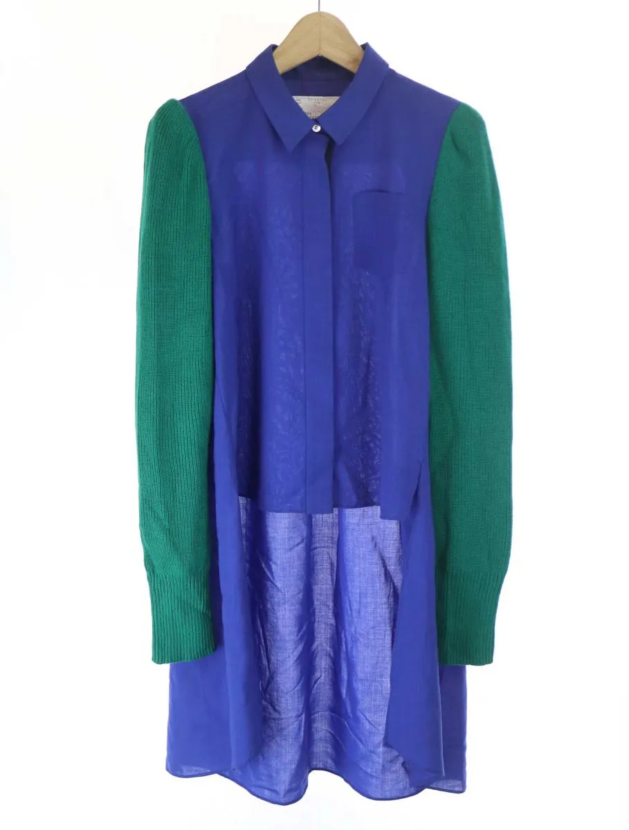 sacai サカイ 21AW Suiting Mix Shirt ニットコンビシャツワンピース
