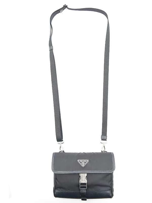PRADA プラダ レザーコンビナイロンモバイルケース ショルダーバッグ