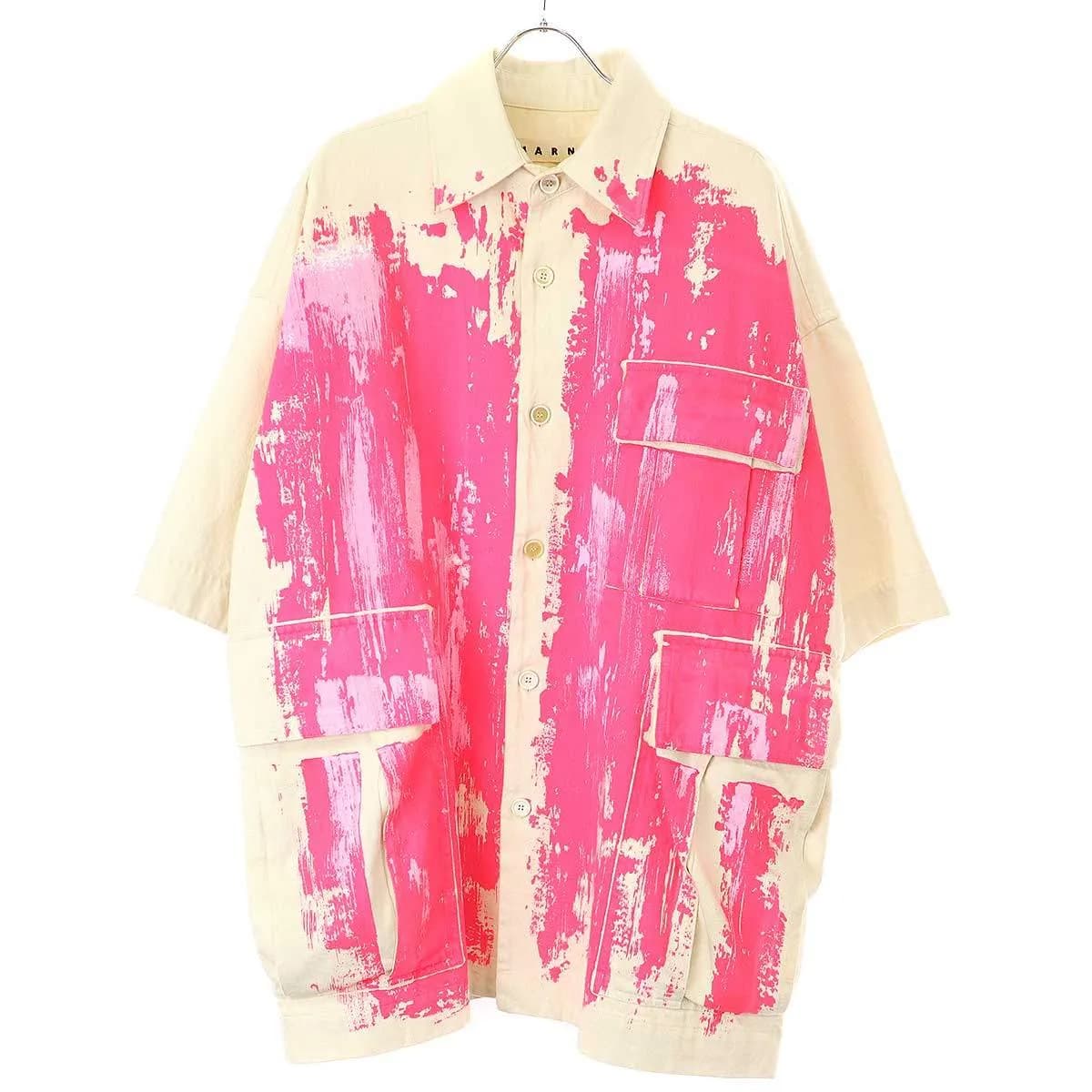 MARNI マルニ 21SS オーバーサイズペイントデニムシャツジャケット CUJU0012P0