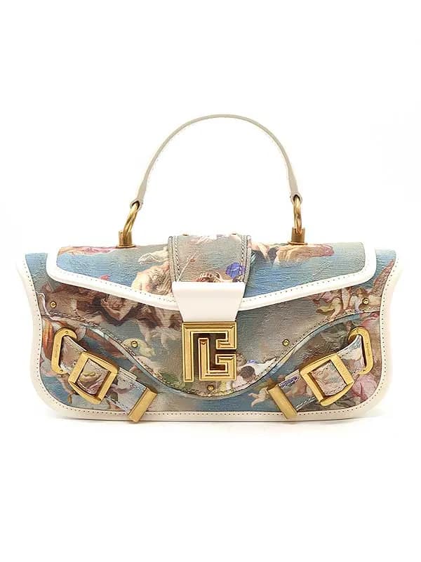 BALMAIN HOMME バルマンパリ Blaze Sky Baguette Bag スカイププリントレザーショルダーバッグ